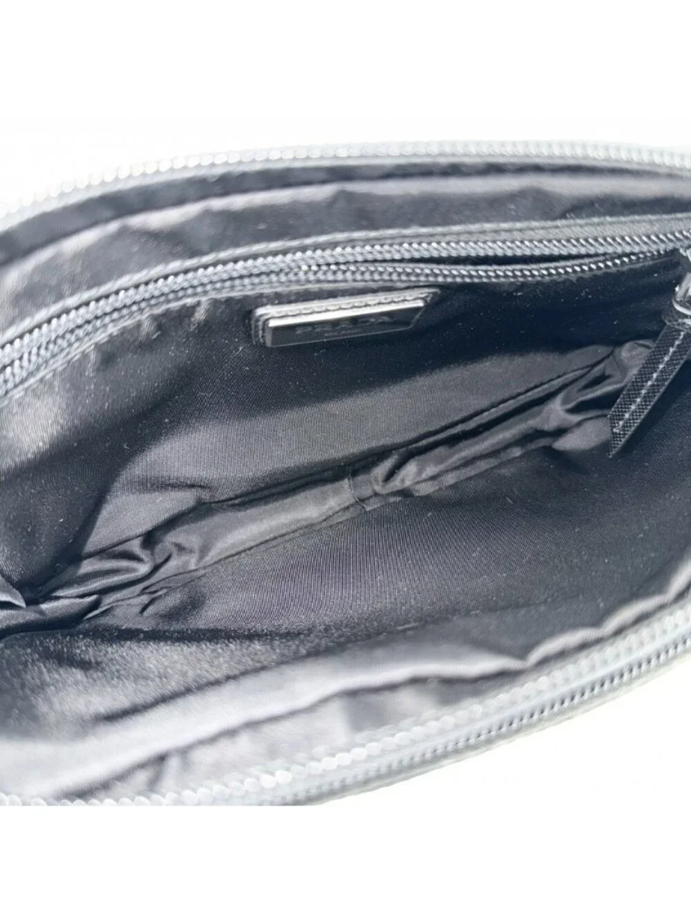 Prada Belt Bag Triangle Logo Bag Nylon Black Silver